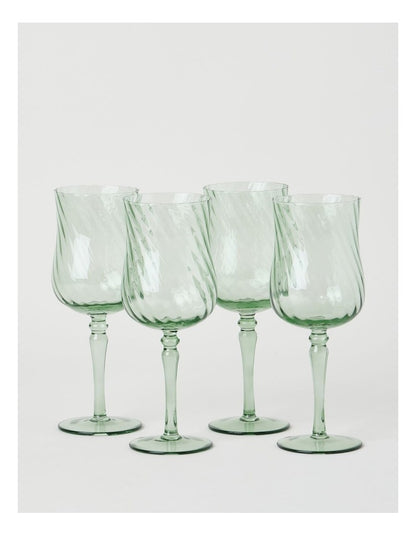 Clara Wine Glass Set of 4 Green 330ml