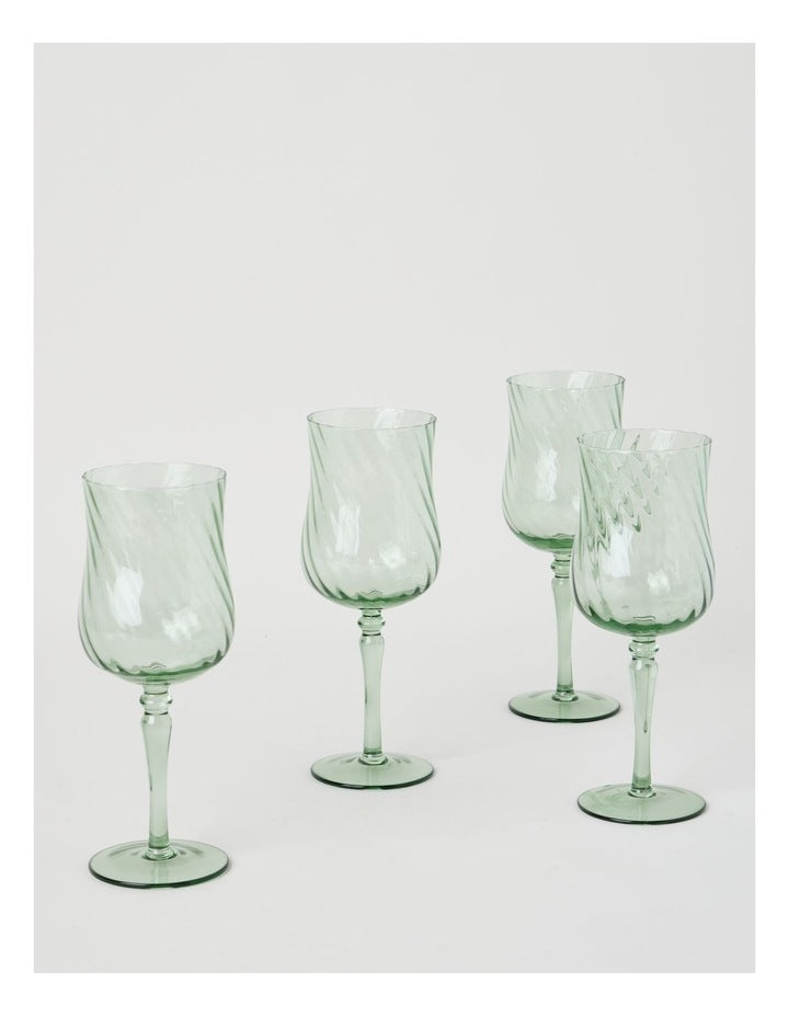 Clara Wine Glass Set of 4 Green 330ml