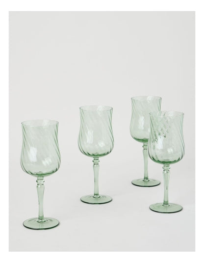 Clara Wine Glass Set of 4 Green 330ml