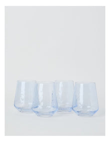 Blue Hammered Tumbler Set of 4 400ml