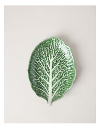 Cabbage Leaf Serving Platter 28.3cm in Green