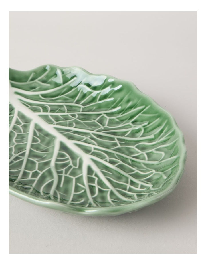 Cabbage Leaf Serving Platter 28.3cm in Green