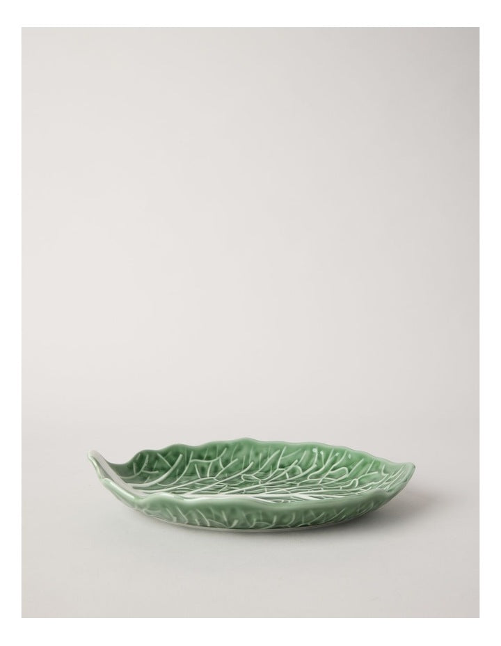 Cabbage Leaf Serving Platter 28.3cm in Green