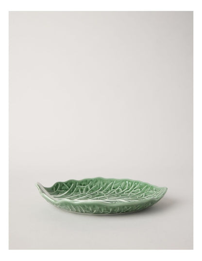Cabbage Leaf Serving Platter 28.3cm in Green