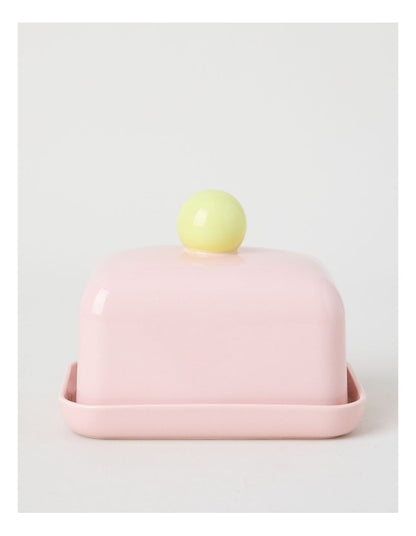 Bubble Butter Dish in Pink & Yellow