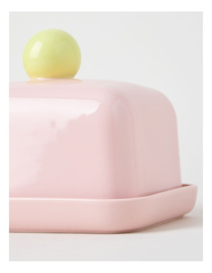 Bubble Butter Dish in Pink & Yellow
