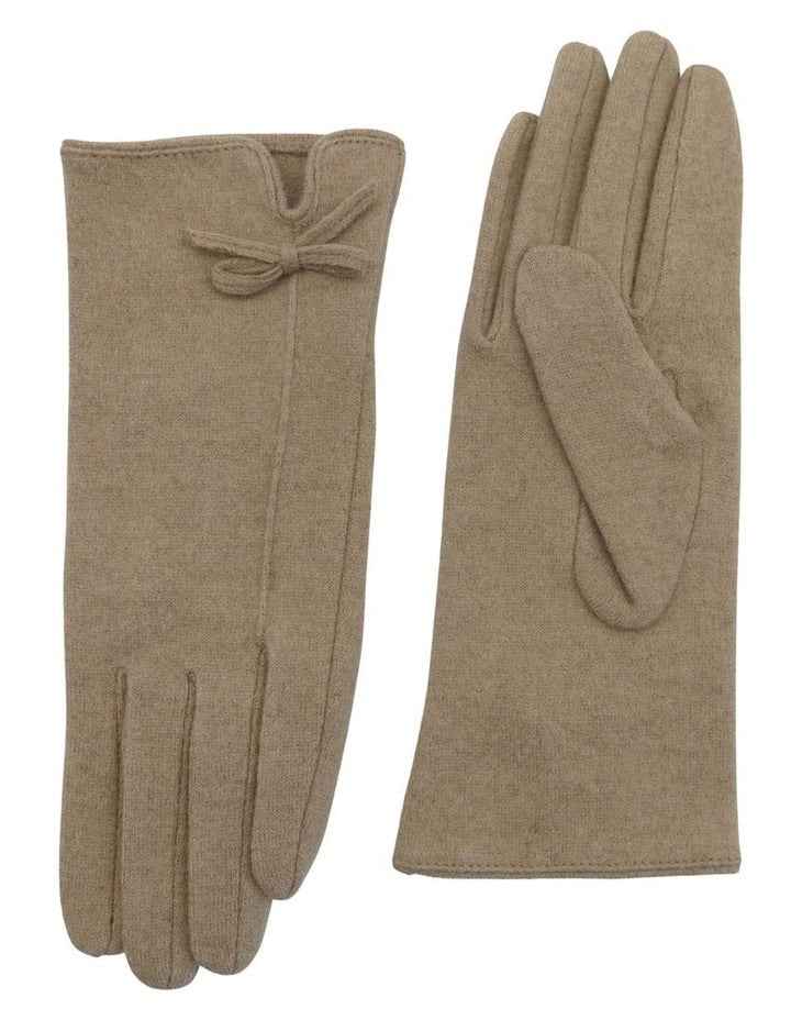 Angelica Wool Blend Gloves in Sandy Beige