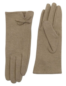Angelica Wool Blend Gloves in Sandy Beige