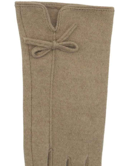Angelica Wool Blend Gloves in Sandy Beige