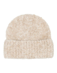 Freya Boucle Beanie in White Cream