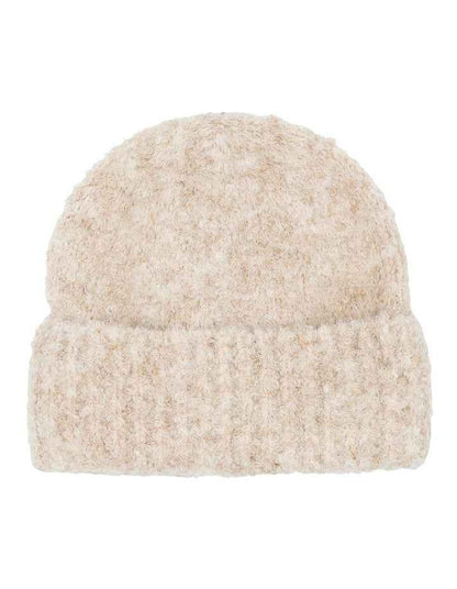 Freya Boucle Beanie in White Cream