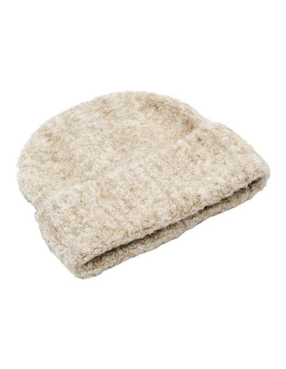 Freya Boucle Beanie in White Cream