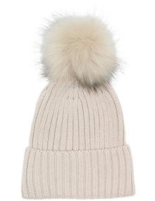 Valentine Wool-Blend Beanie in Bisque White