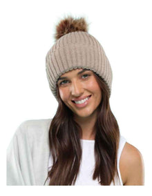 Valentine Wool-Blend Beanie in Latte Brown