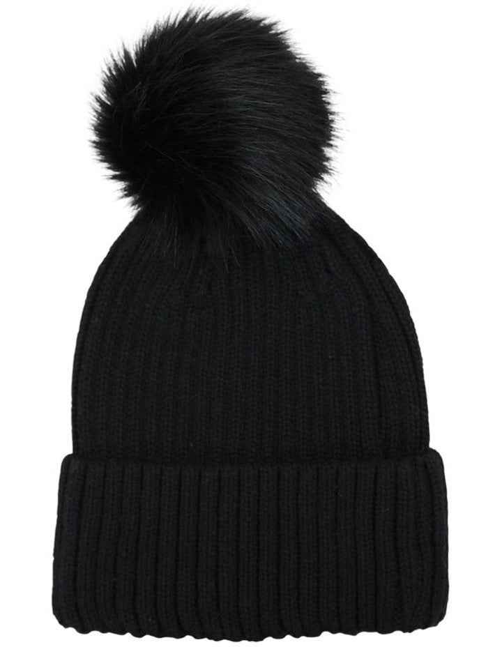 Valentine Wool-Blend Beanie in Black