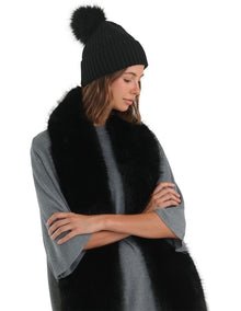 Valentine Wool-Blend Beanie in Black
