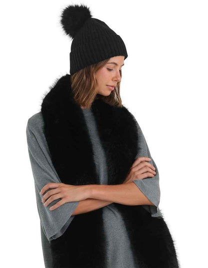 Valentine Wool-Blend Beanie in Black