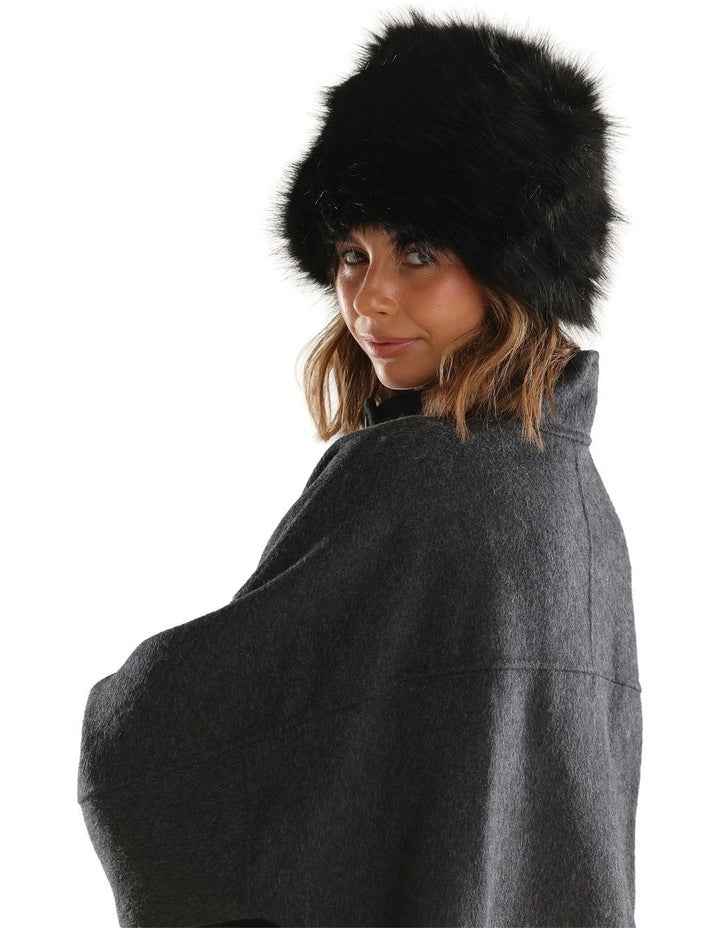 Elaina Faux Fur Cossack Hat in Black