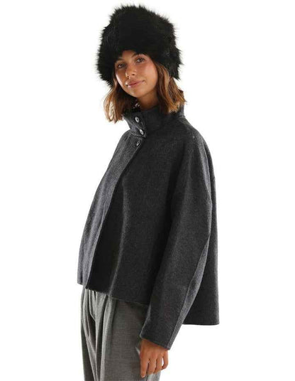 Elaina Faux Fur Cossack Hat in Black