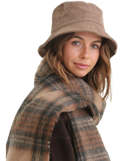 Dallas Cord Bucket Hat in Brown