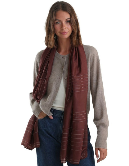 Maze Light-Weight Scarf in Brown