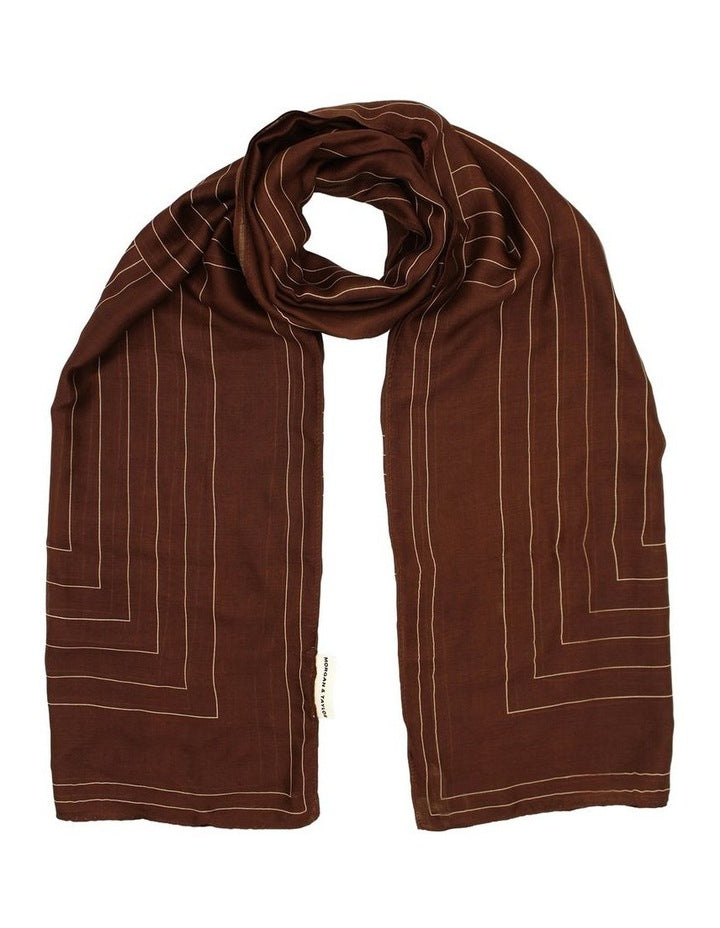 Maze Light-Weight Scarf in Brown