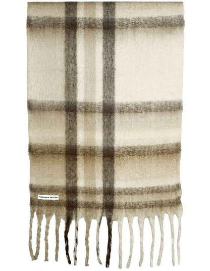 Jessica Woven Check Scarf in Beige