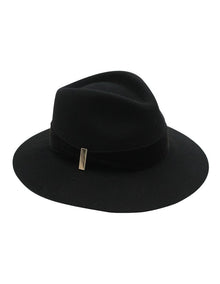 Payton Wool Felt Fedora Hat in Black