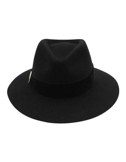 Payton Wool Felt Fedora Hat in Black