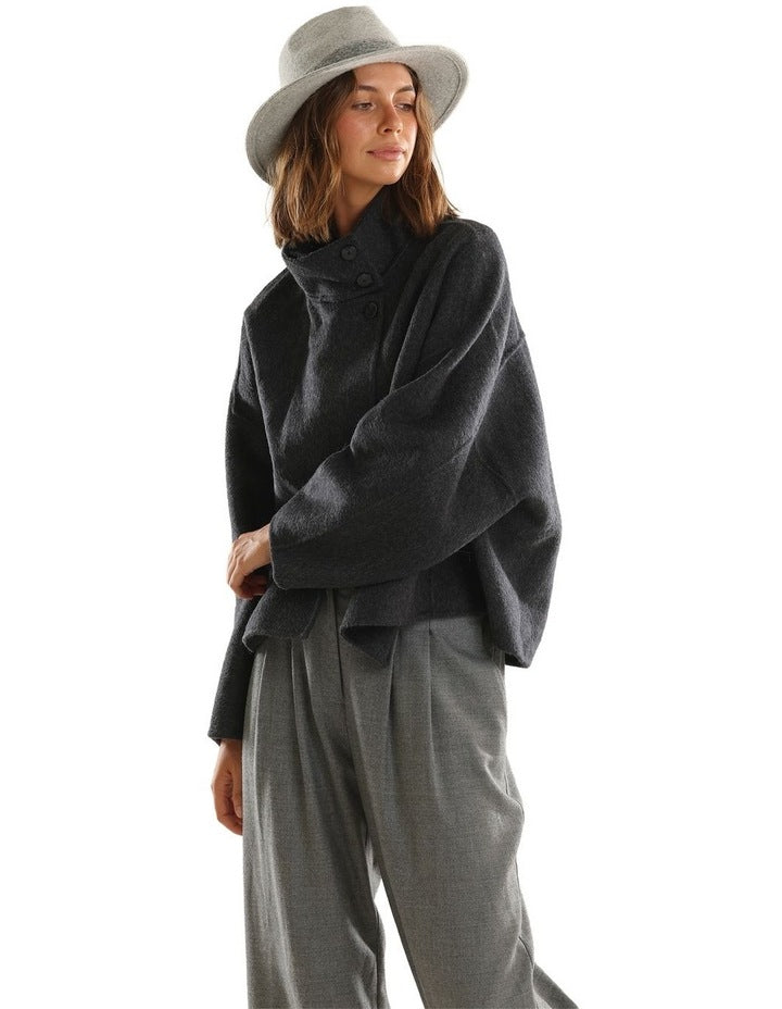 Mary Soft Wool Fedora Hat in Grey