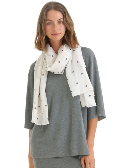 June Light-Weight Scarf in White Cream