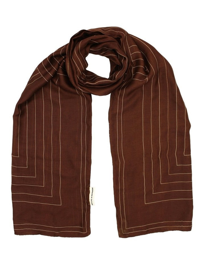 Maze Light-Weight Scarf in Burgundy Red