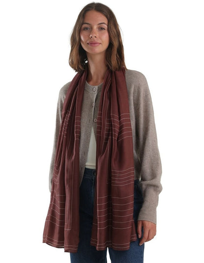 Maze Light-Weight Scarf in Burgundy Red