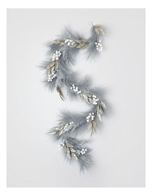Luxe Christmas Garland with Berries & Leaves and Silver: 182cm