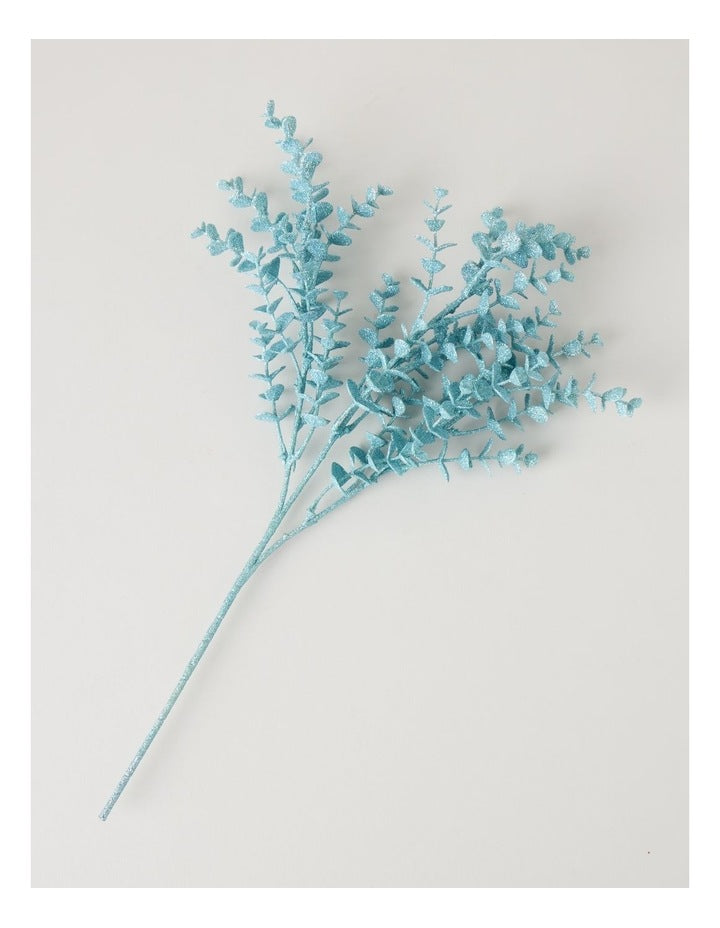 Faux Plastic Eucalyptus Pick in Blue: 50cm
