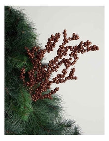 Harvest Glitter Berry Spray Pick in Brown: 62cm