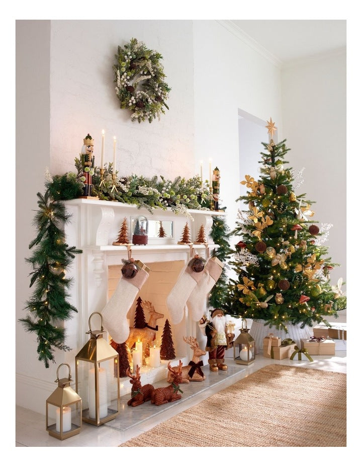 Harvest Prelit Garland in Green: 180cm