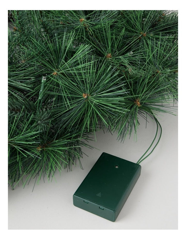 Harvest Prelit Wreath in Green: 60cm