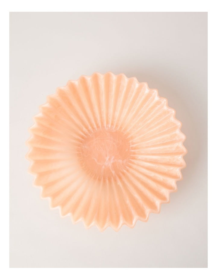 Pastel Brights Wavy Large Fruit Bowl 33.5cm in Peach