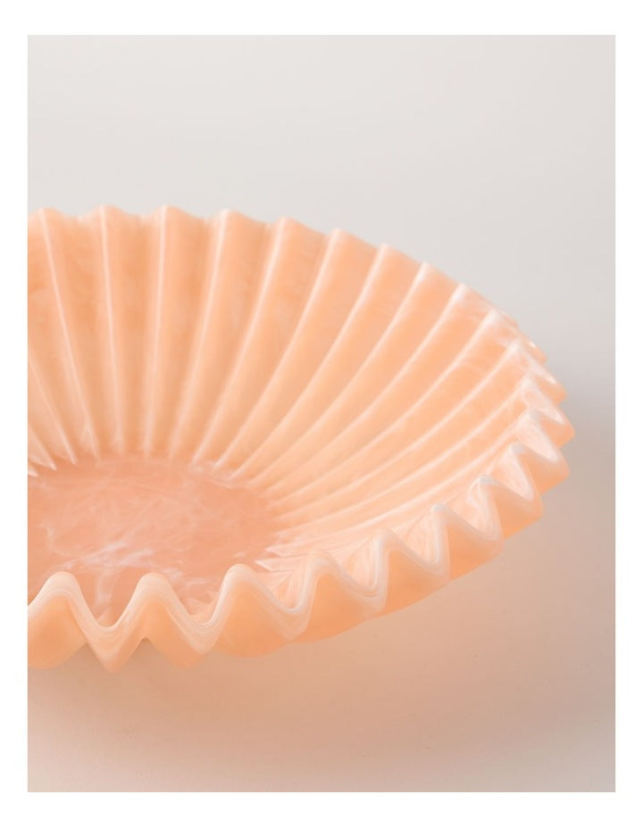 Pastel Brights Wavy Large Fruit Bowl 33.5cm in Peach