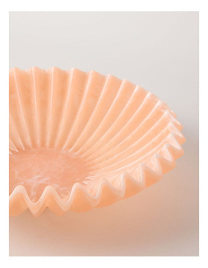 Pastel Brights Wavy Large Fruit Bowl 33.5cm in Peach