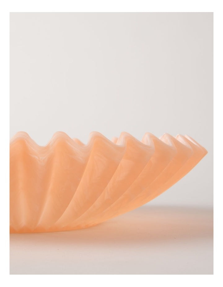Pastel Brights Wavy Large Fruit Bowl 33.5cm in Peach