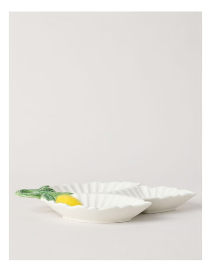 Ribbed Lemons Trio Leaf Dish 34cm