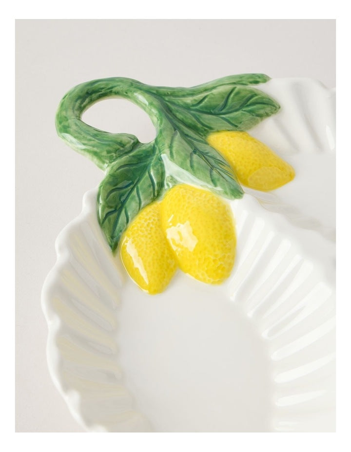 Ribbed Lemons Trio Leaf Dish 34cm