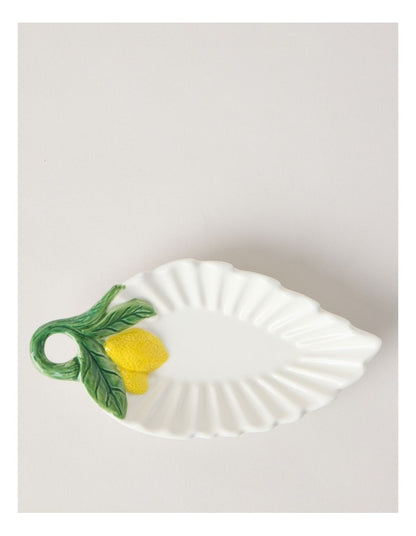 Ribbed Lemons Leaf Dish 34cm
