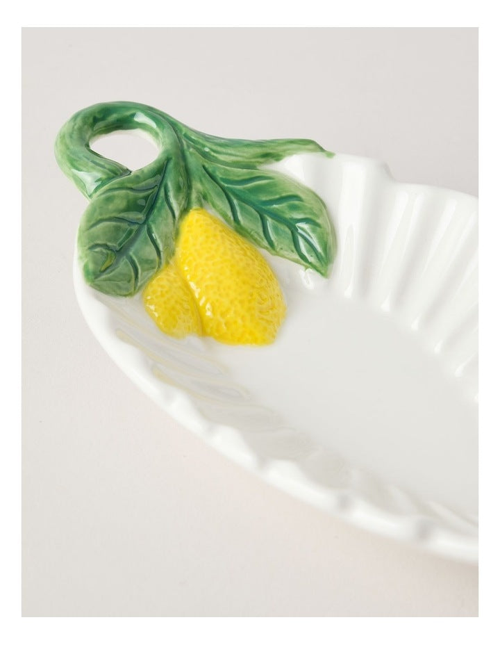 Ribbed Lemons Leaf Dish 34cm