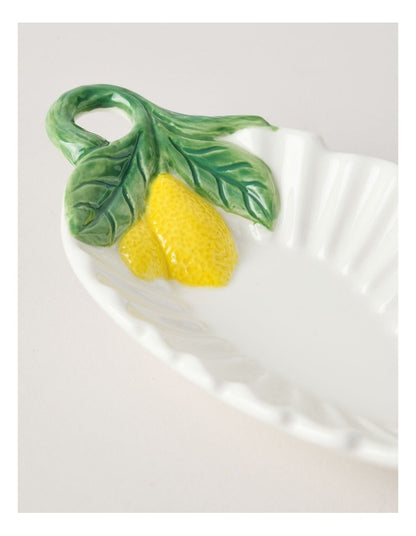 Ribbed Lemons Leaf Dish 34cm