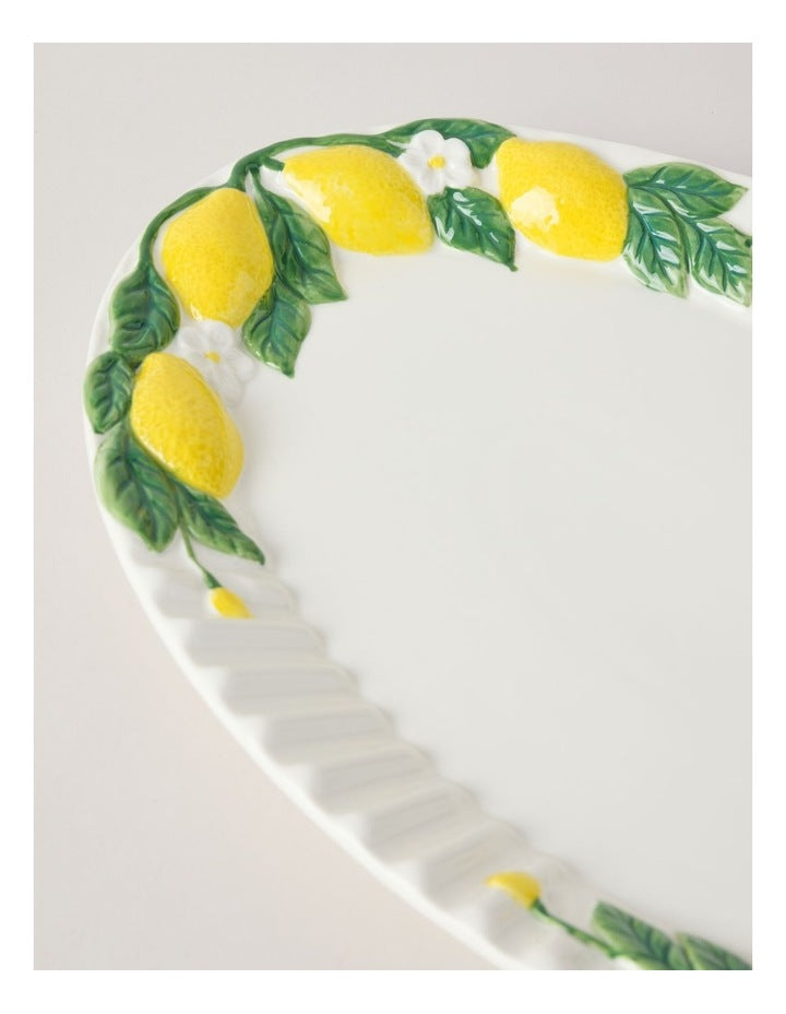Ribbed Lemons Oval Platter 40.8cm