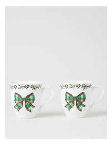 Heirloom Traditional Christmas Scalloped Mug Set of 2 380ml