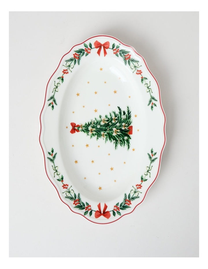 Heirloom Scalloped Oval Platter 35cm